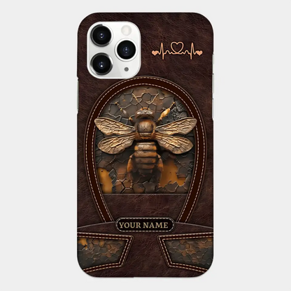 Bee Custom Leather Pattern Printed Phone Case Personalized Design