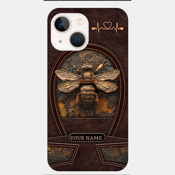 Bee Custom Leather Pattern Printed Phone Case Personalized Design