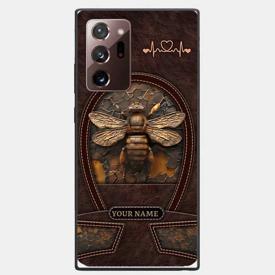 Bee Custom Leather Pattern Printed Phone Case Personalized Design