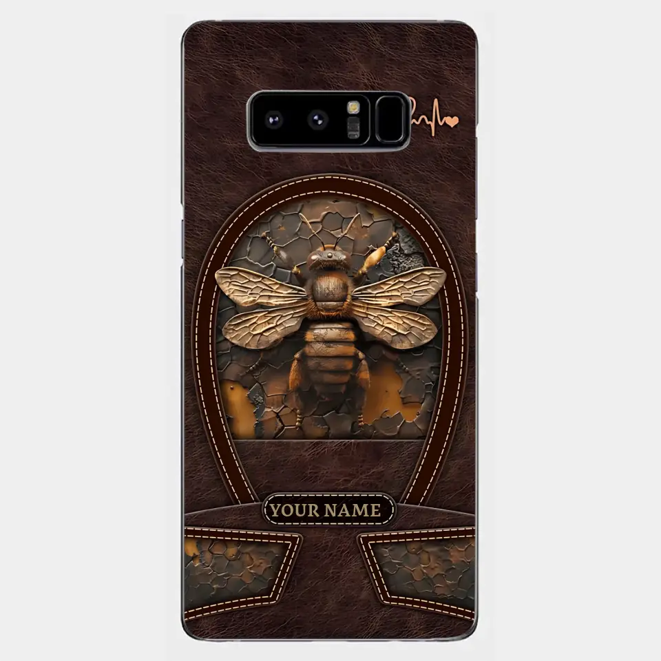 Bee Custom Leather Pattern Printed Phone Case Personalized Design