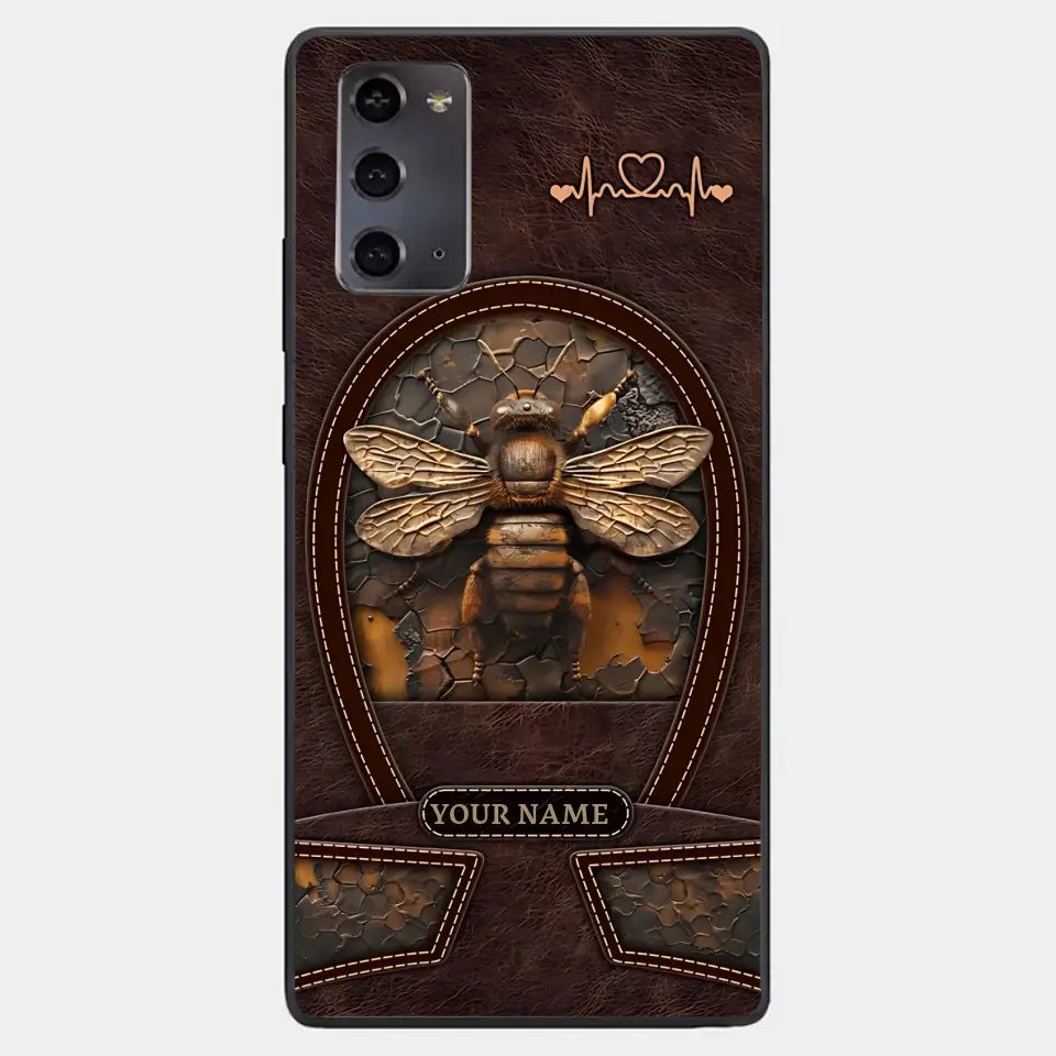 Bee Custom Leather Pattern Printed Phone Case Personalized Design
