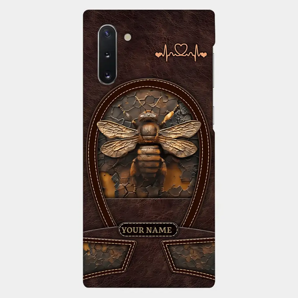 Bee Custom Leather Pattern Printed Phone Case Personalized Design