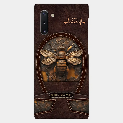 Bee Custom Leather Pattern Printed Phone Case Personalized Design