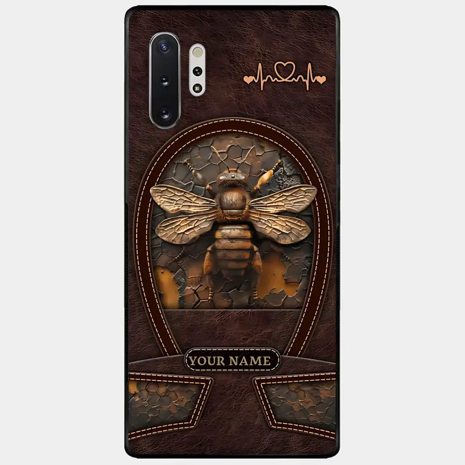 Bee Custom Leather Pattern Printed Phone Case Personalized Design