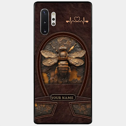 Bee Custom Leather Pattern Printed Phone Case Personalized Design