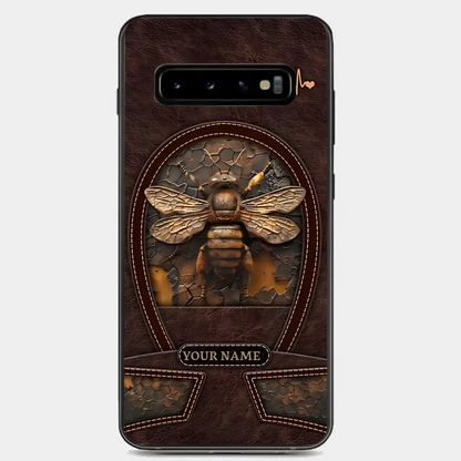 Bee Custom Leather Pattern Printed Phone Case Personalized Design