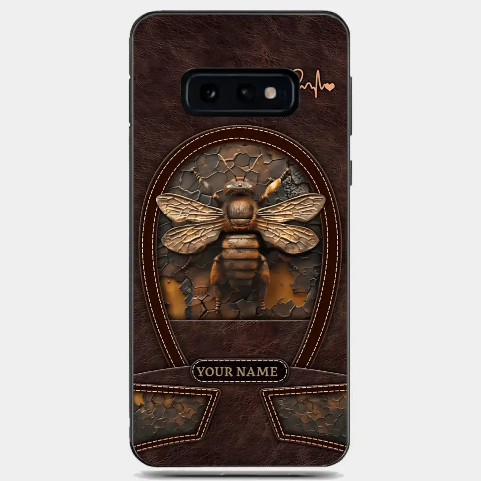 Bee Custom Leather Pattern Printed Phone Case Personalized Design