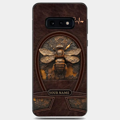 Bee Custom Leather Pattern Printed Phone Case Personalized Design