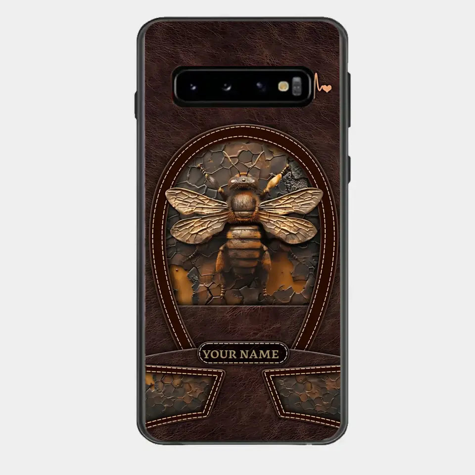 Bee Custom Leather Pattern Printed Phone Case Personalized Design
