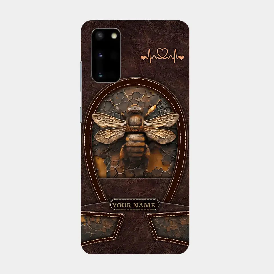 Bee Custom Leather Pattern Printed Phone Case Personalized Design
