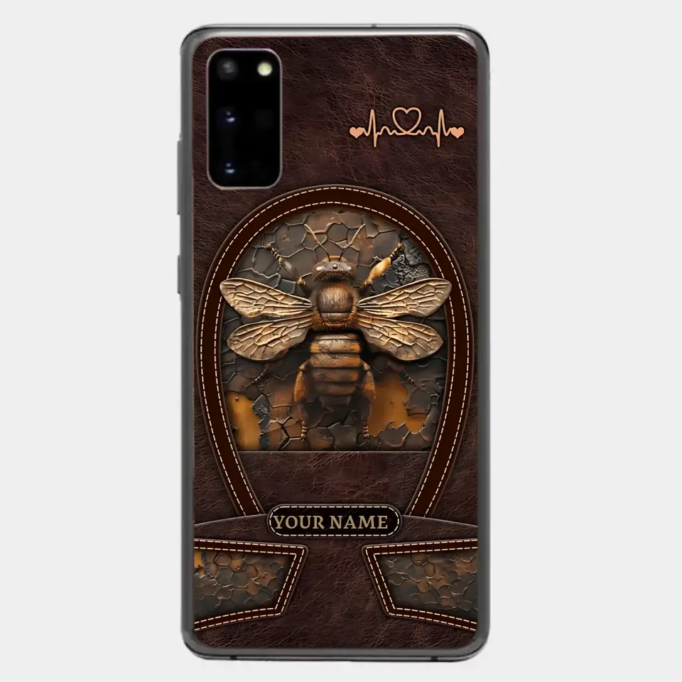 Bee Custom Leather Pattern Printed Phone Case Personalized Design