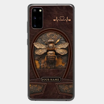 Bee Custom Leather Pattern Printed Phone Case Personalized Design