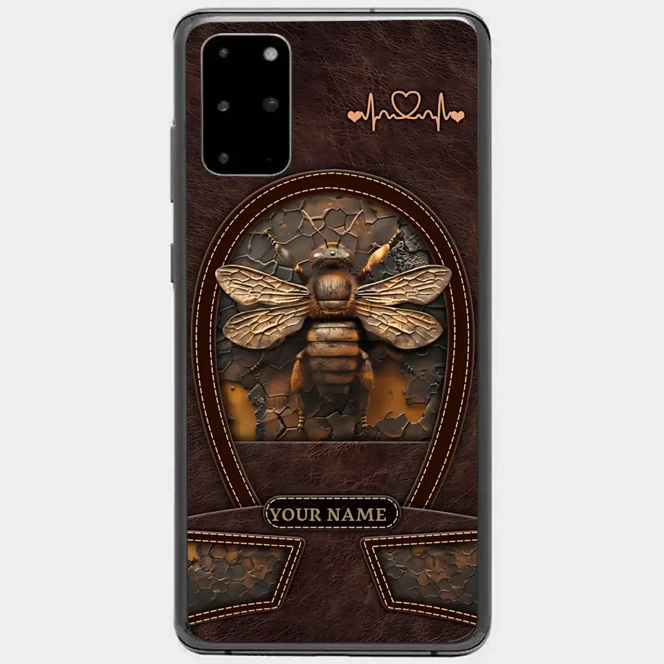 Bee Custom Leather Pattern Printed Phone Case Personalized Design