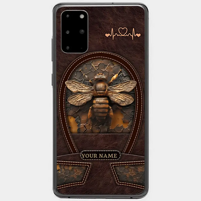 Bee Custom Leather Pattern Printed Phone Case Personalized Design
