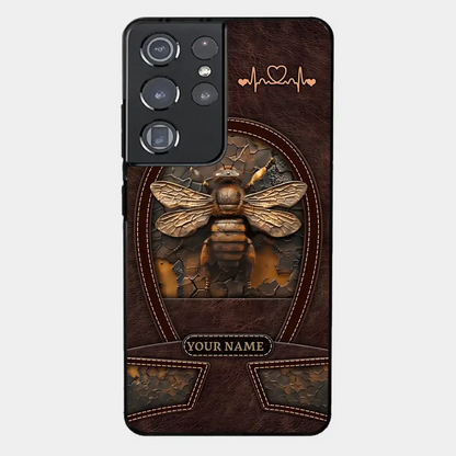 Bee Custom Leather Pattern Printed Phone Case Personalized Design