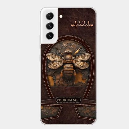 Bee Custom Leather Pattern Printed Phone Case Personalized Design