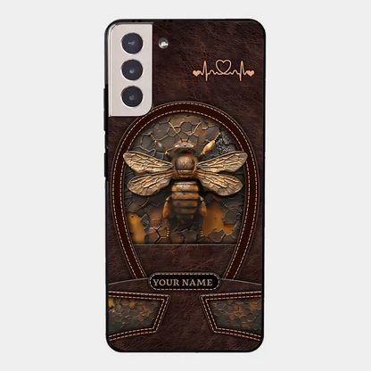 Bee Custom Leather Pattern Printed Phone Case Personalized Design