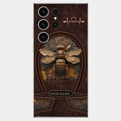 Bee Custom Leather Pattern Printed Phone Case Personalized Design