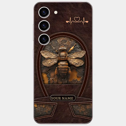 Bee Custom Leather Pattern Printed Phone Case Personalized Design