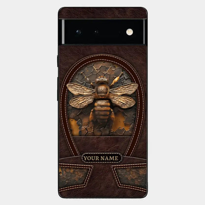 Bee Custom Leather Pattern Printed Phone Case Personalized Design