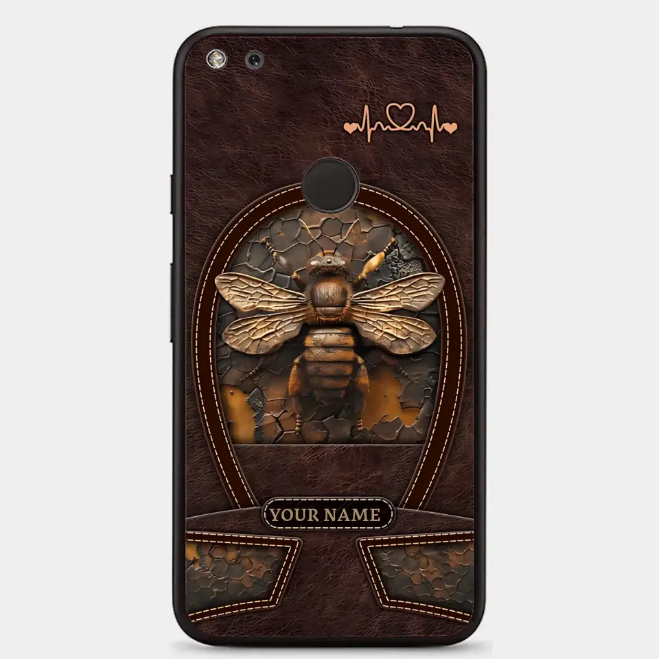Bee Custom Leather Pattern Printed Phone Case Personalized Design