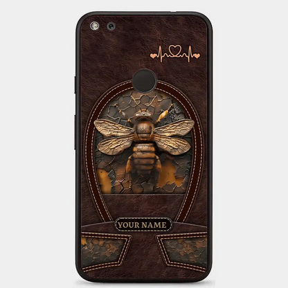 Bee Custom Leather Pattern Printed Phone Case Personalized Design