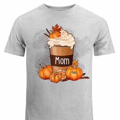Grandma Mom Pumpkin Spice Latte Personalized Shirt