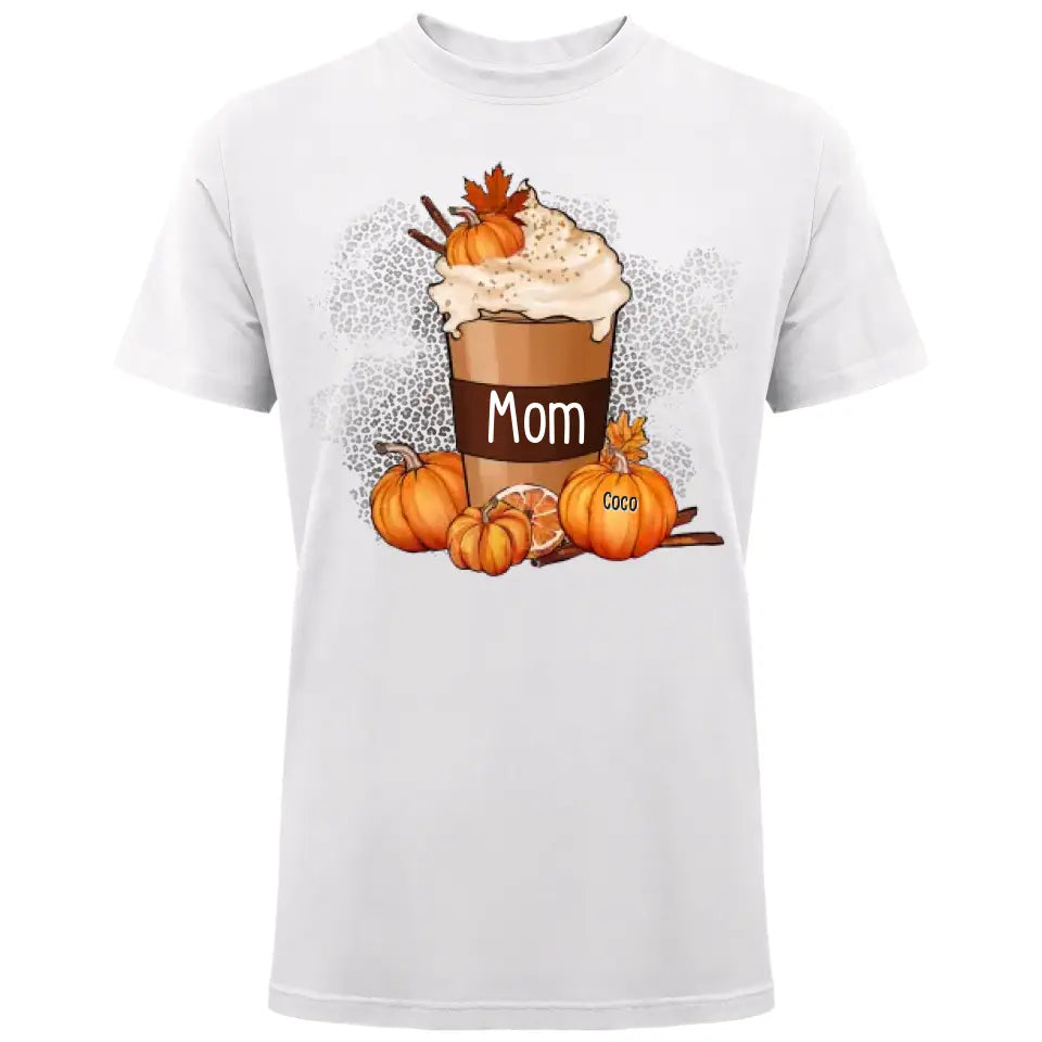 Grandma Mom Pumpkin Spice Latte Personalized Shirt