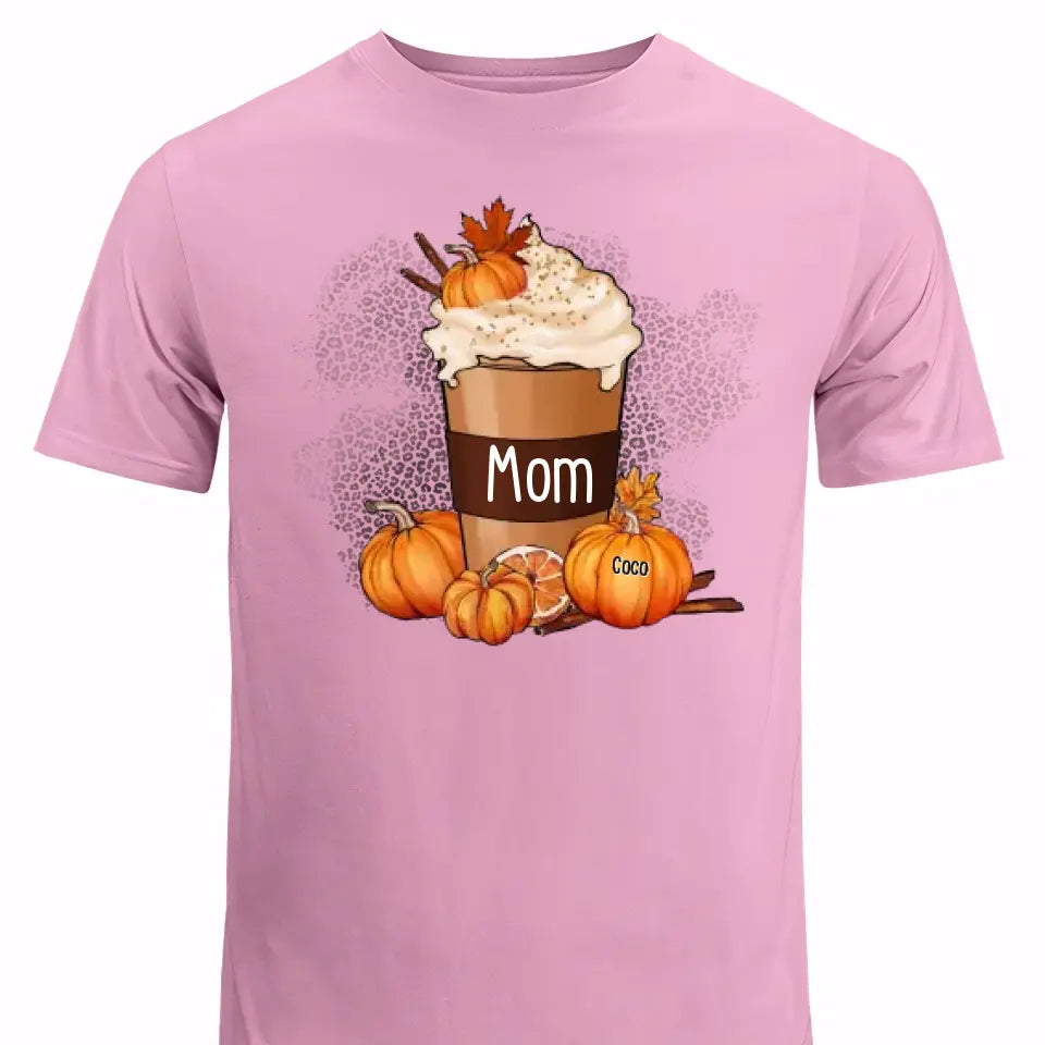 Grandma Mom Pumpkin Spice Latte Personalized Shirt