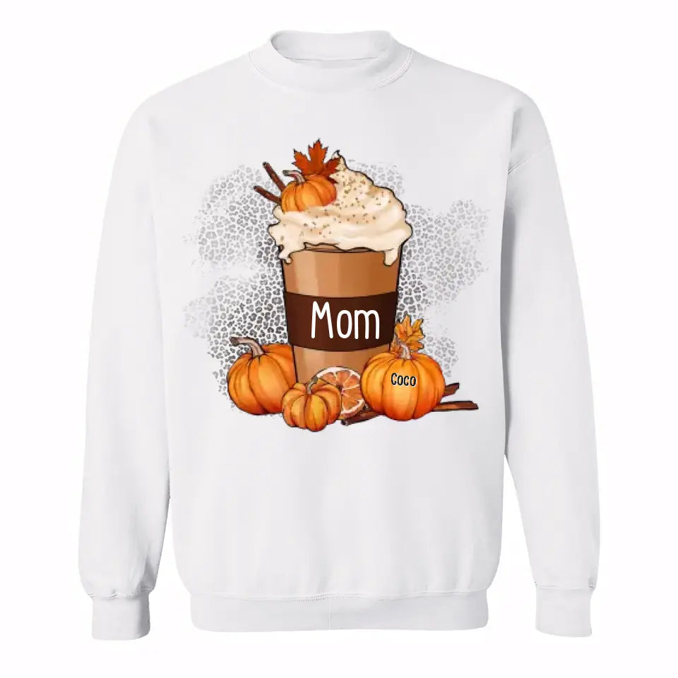 Grandma Mom Pumpkin Spice Latte Personalized Shirt