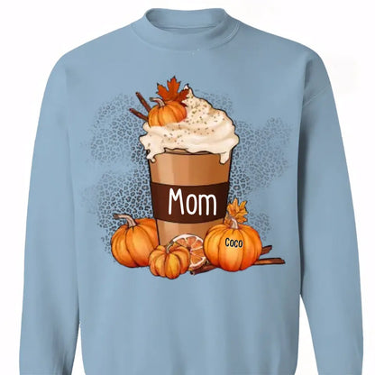 Grandma Mom Pumpkin Spice Latte Personalized Shirt