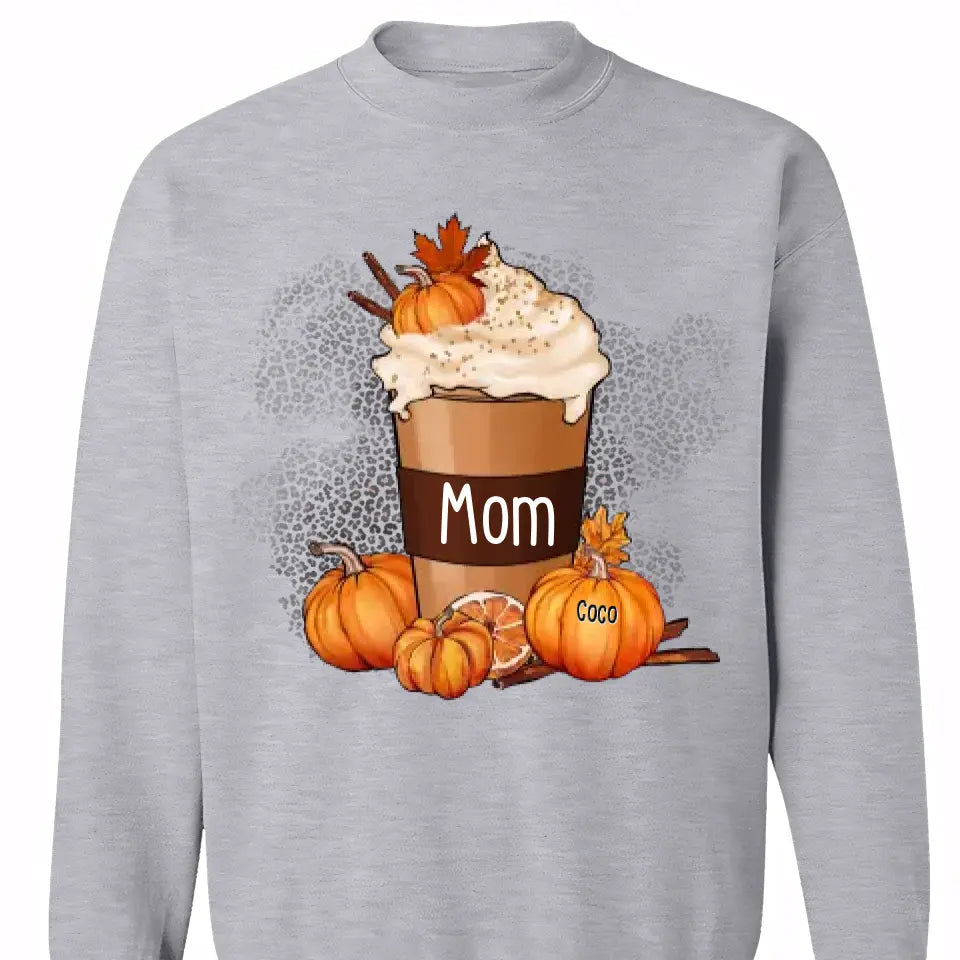 Grandma Mom Pumpkin Spice Latte Personalized Shirt