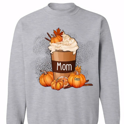 Grandma Mom Pumpkin Spice Latte Personalized Shirt