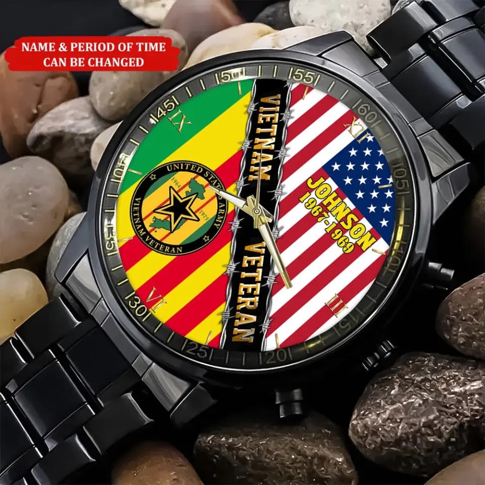 Personalized Name Time United States Army Vietnam Veteran Business Watch