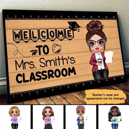 Welcome To Teacher Classroom Personalized Horizontal Poster