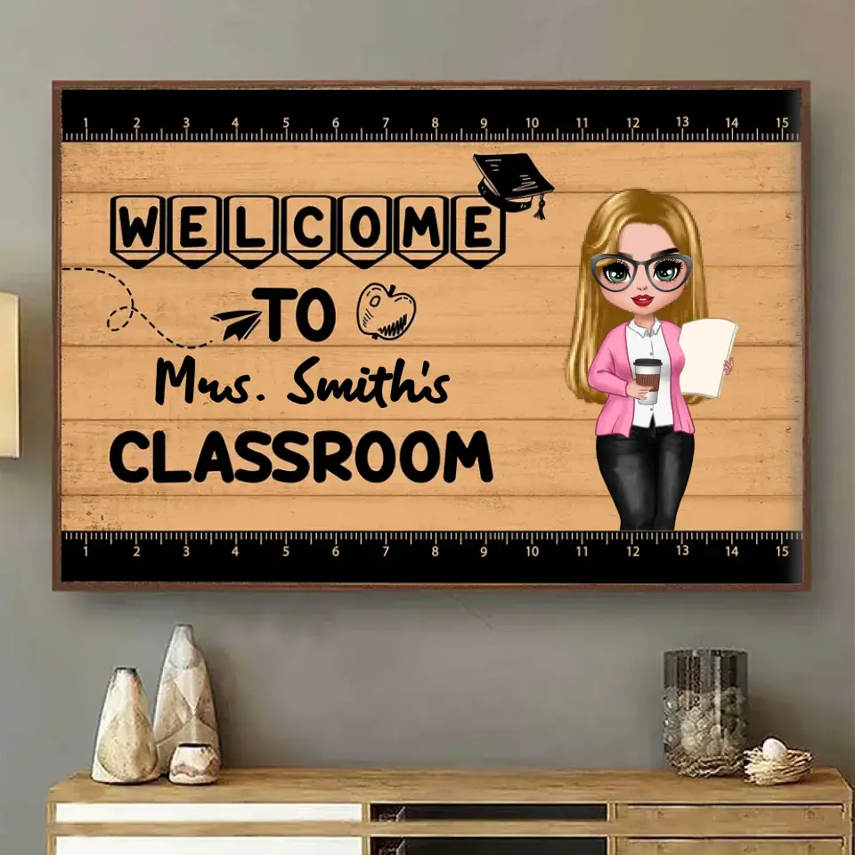 Welcome To Teacher Classroom Personalized Horizontal Poster