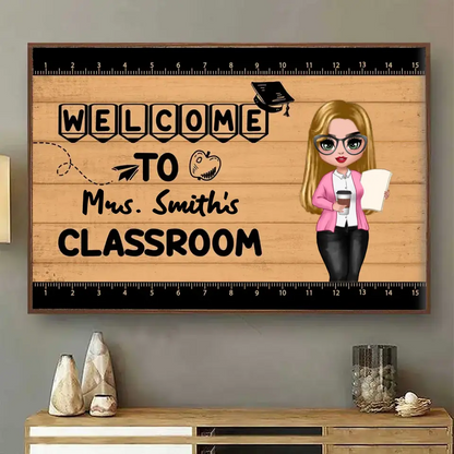Welcome To Teacher Classroom Personalized Horizontal Poster