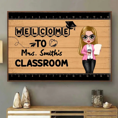 Welcome To Teacher Classroom Personalized Horizontal Poster