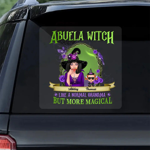 Green And Purple Halloween Grandma And Kids Personalized Decal, Halloween Decor