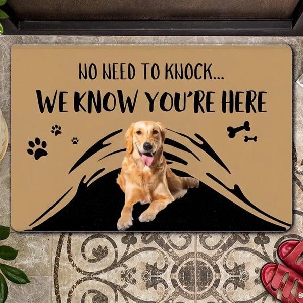 “No Need To Knock” Custom Pet Photo Doormat