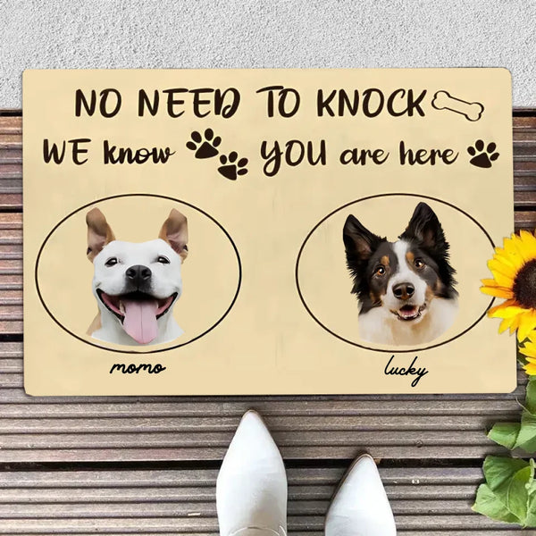 No Need To Knock” Custom Pet Photo Face Floor Mat