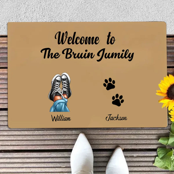 Personalized Name Floor Mats with Custom Feet Pattern Perfect Home Decor Present for Family