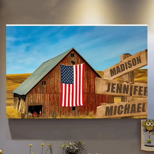 American Barn Color Multi-Names Premium Canvas