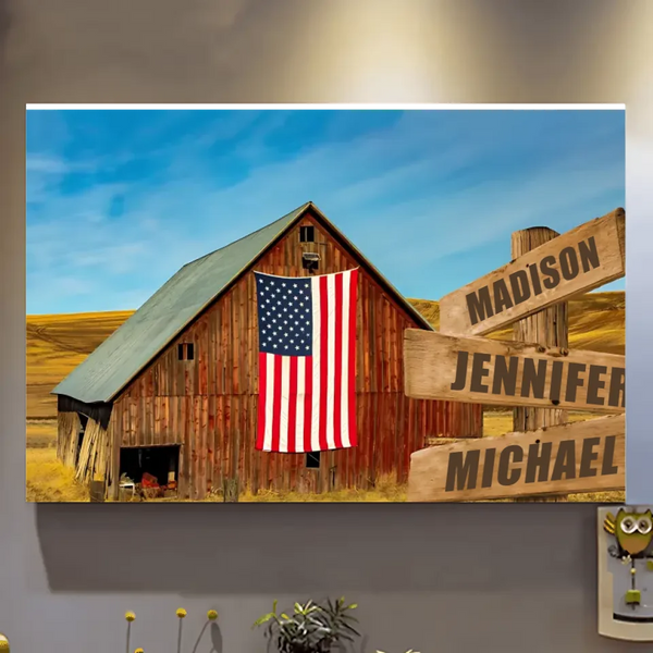 American Barn Color Multi-Names Premium Canvas