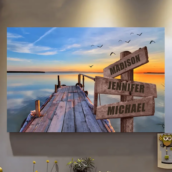 Lake Dock Color Multi-Names Premium Canvas 2