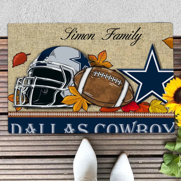 Personalized Doormat - Dallas Cowboys Football Doormat, Gift For Football Lovers