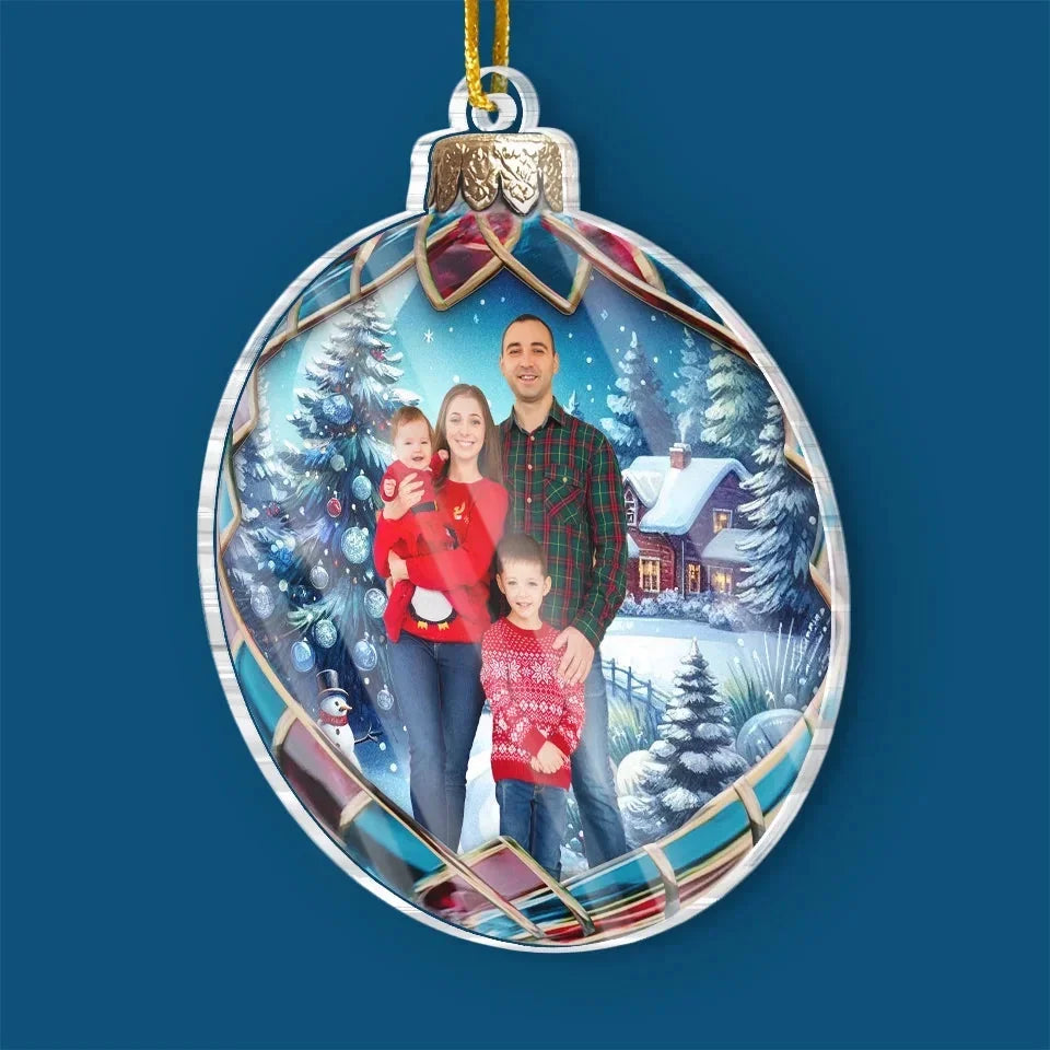 Custom Photo Christmas Good Cheer Is Found With Family - Family Personalized Custom Ornament - Wood, Acrylic Custom Shaped - Christmas Gift For Family Members