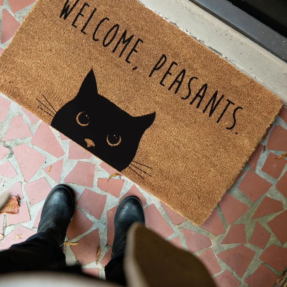 Customized cat floor mats, non-slip cute cats waiting for you to go home, cat floor mats come and customize