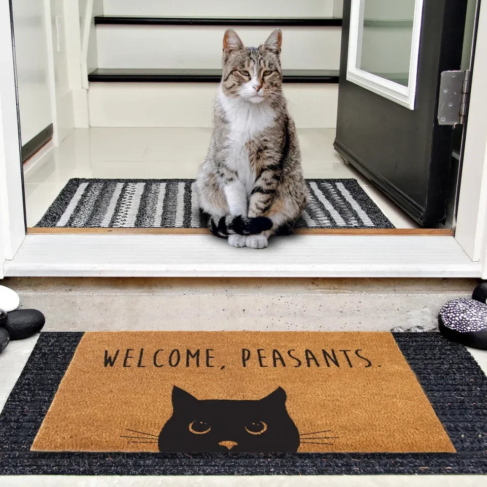 Customized cat floor mats, non-slip cute cats waiting for you to go home, cat floor mats come and customize