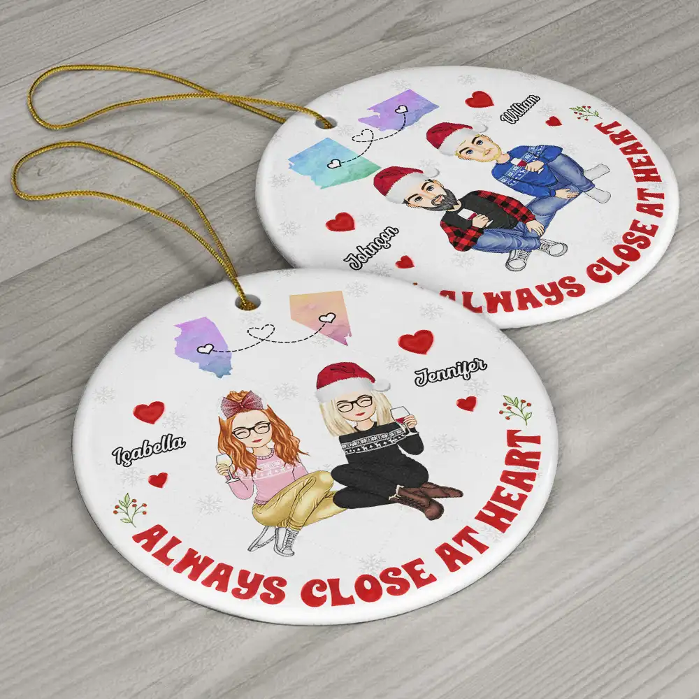 I Miss Your Face - Personalized Circle Ceramic Ornament